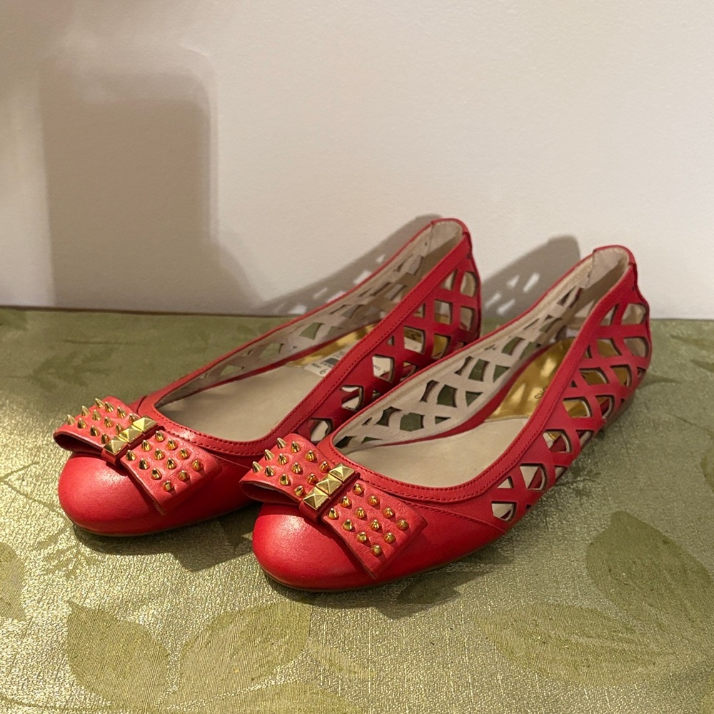 Michael Kors Red Studded Flats